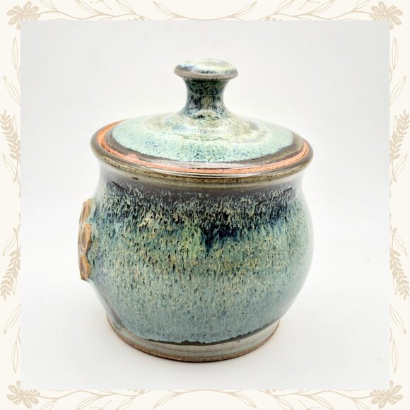 Signed Studio Pottery Honey Pot - Picture 4 of 9